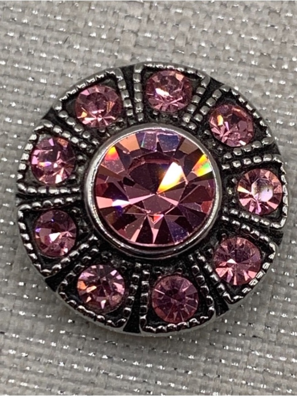 PINK SPARKLE - Genuine Ginger Snaps & Co. Snap Button Charm - 18mm/20mm